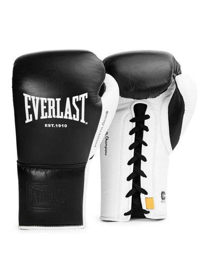 Everlast Powerlock Pro OG Bağcıklı (kick) Siyah/Beyaz Boks Eldiveni