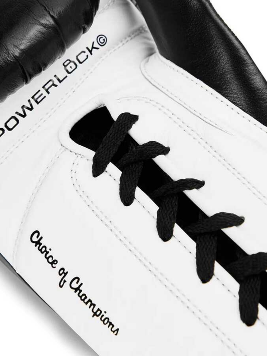 Everlast Powerlock Pro OG Bağcıklı (kick) Siyah/Beyaz Boks Eldiveni