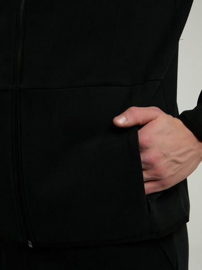 Ever Relaxed Regular Siyah Yüksek Yaka Erkek Full Zip Sweatshirt