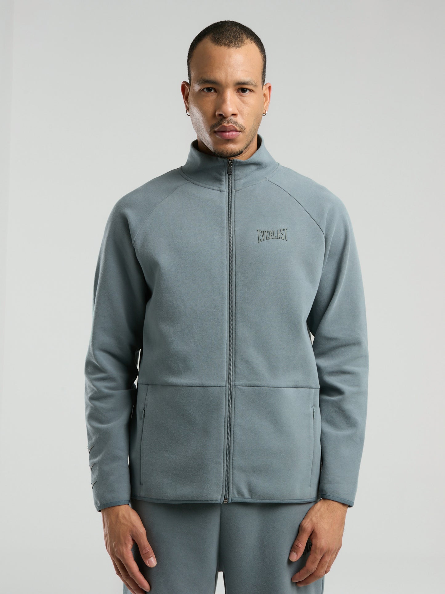 Ever Relaxed Regular Gri Yüksek Yaka Erkek Full Zip Sweatshirt