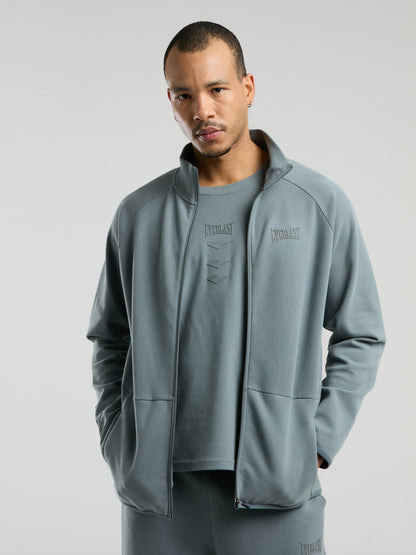 Ever Relaxed Regular Gri Yüksek Yaka Erkek Full Zip Sweatshirt