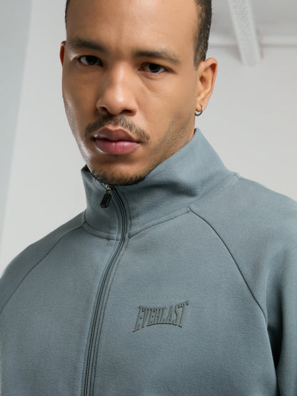 Ever Relaxed Regular Gri Yüksek Yaka Erkek Full Zip Sweatshirt