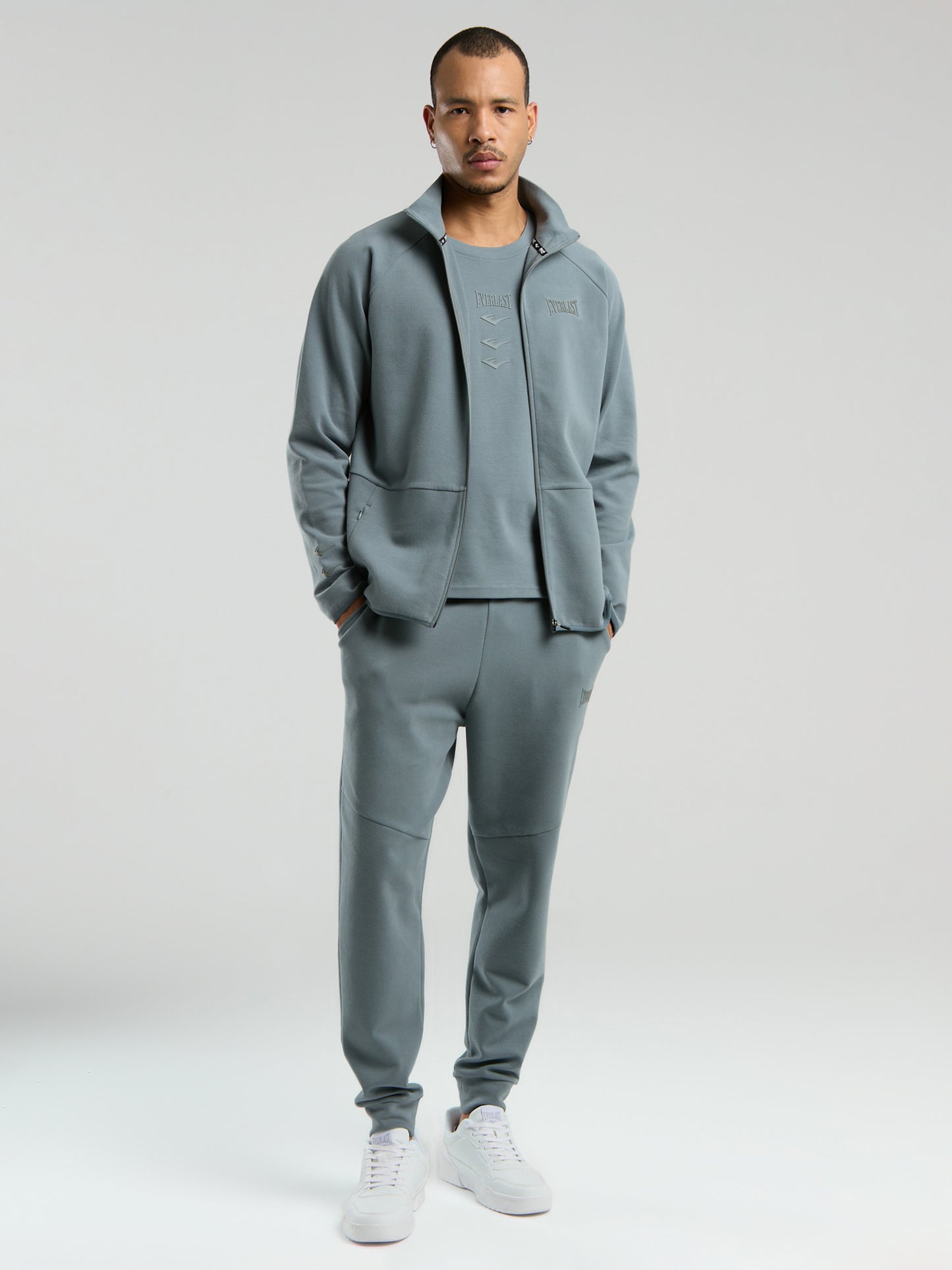 Ever Relaxed Regular Gri Yüksek Yaka Erkek Full Zip Sweatshirt