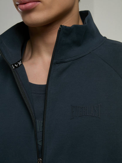 Ever Relaxed Regular Antrasit Yüksek Yaka Erkek Full Zip Sweatshirt