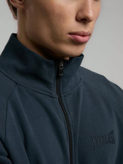 Ever Relaxed Regular Antrasit Yüksek Yaka Erkek Full Zip Sweatshirt