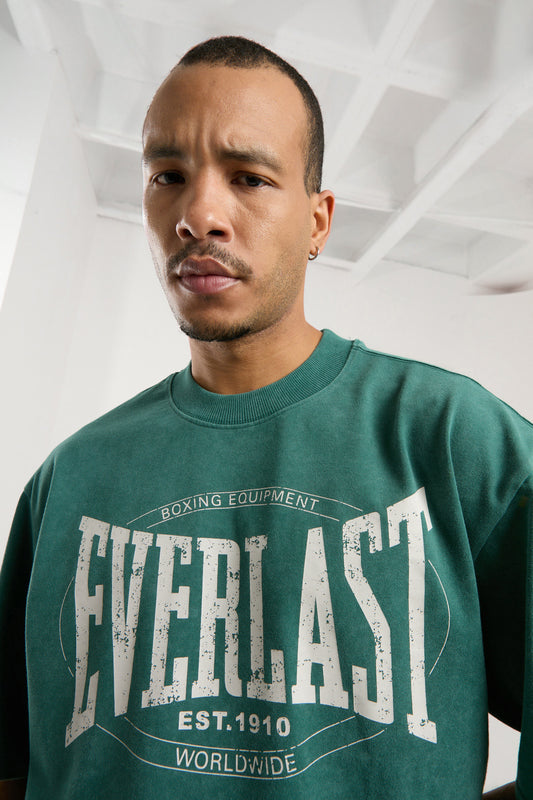 Everlast Authentic Boxing Oversize Koyu Yeşil Erkek Tişört