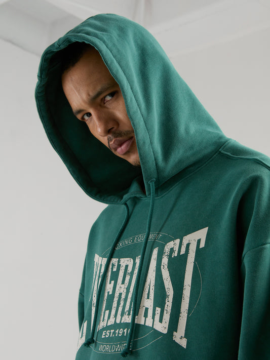 Everlast Authentic Boxing Oversize Koyu Yeşil Erkek Kapüşonlu Sweatshirt