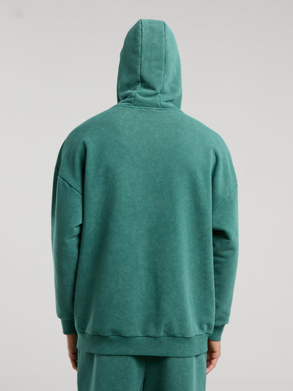 Everlast Authentic Boxing Oversize Koyu Yeşil Erkek Kapüşonlu Sweatshirt