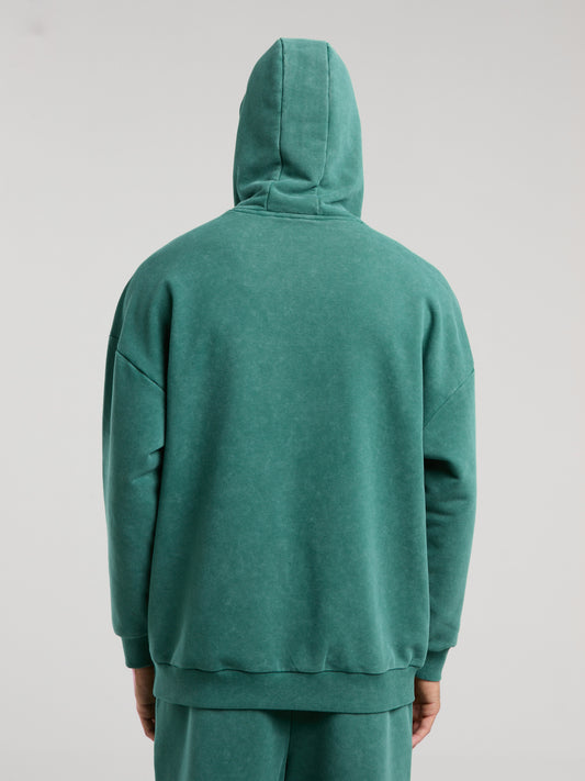 Everlast Authentic Boxing Oversize Koyu Yeşil Erkek Kapüşonlu Sweatshirt