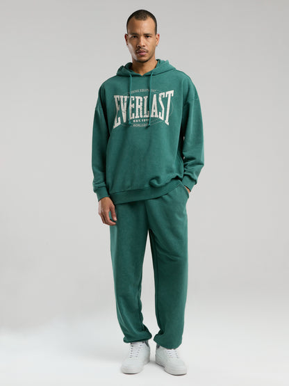 Everlast Authentic Boxing Oversize Koyu Yeşil Erkek Kapüşonlu Sweatshirt