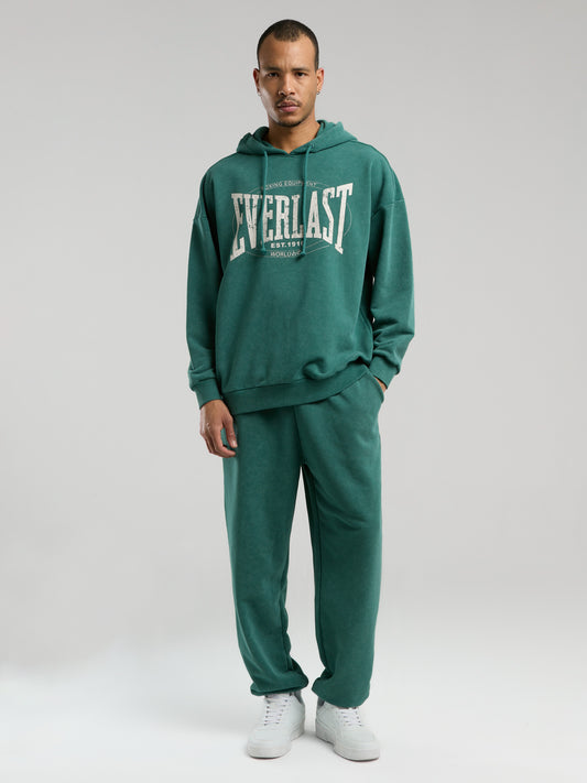 Everlast Authentic Boxing Oversize Koyu Yeşil Erkek Kapüşonlu Sweatshirt