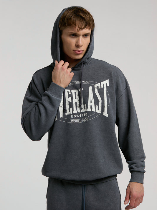 Everlast Authentic Boxing Oversize Antrasit Erkek Kapüşonlu Sweatshirt