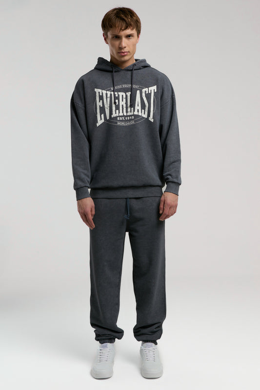 Everlast Authentic Boxing Oversize Antrasit Erkek Kapüşonlu Sweatshirt