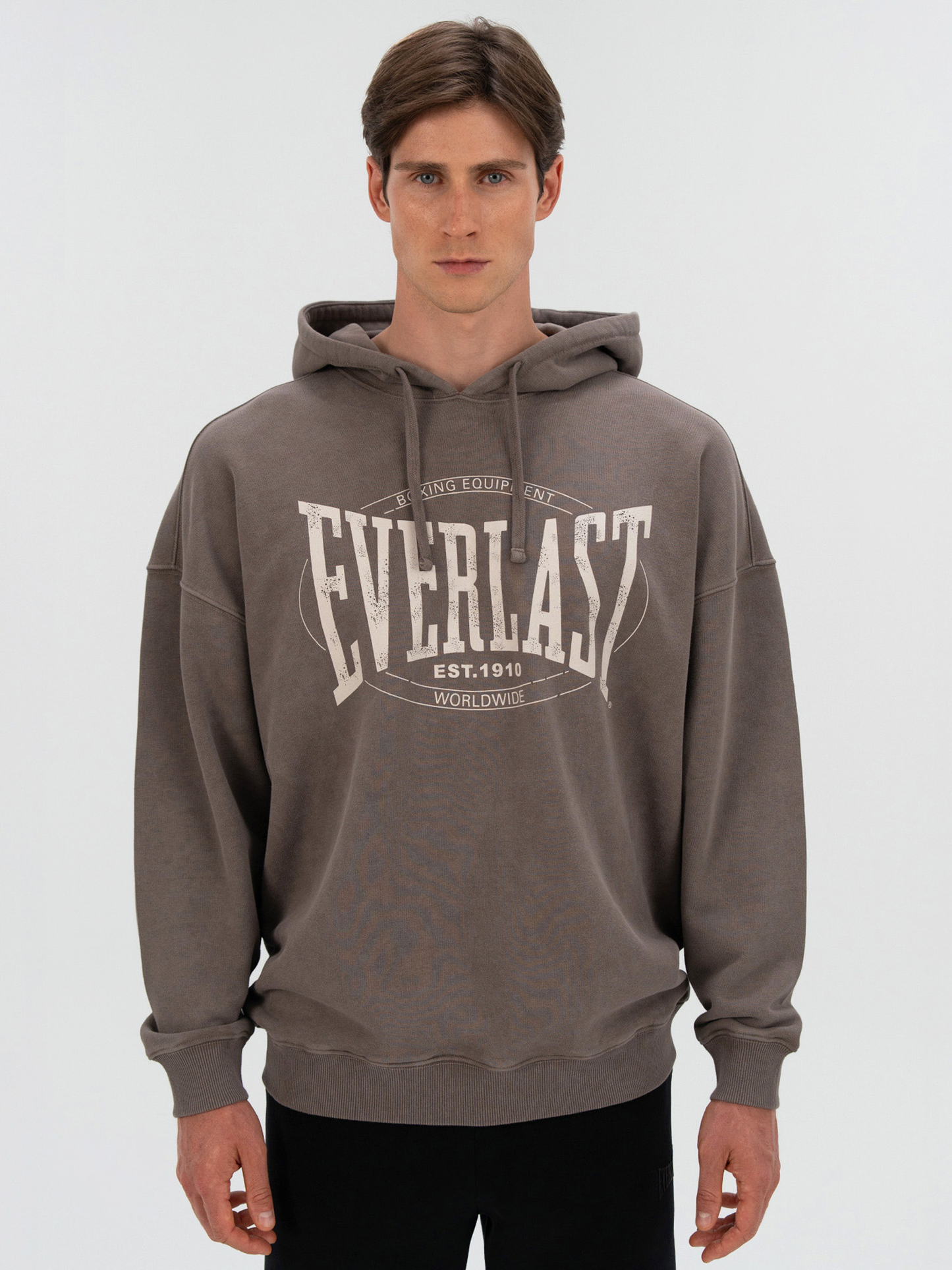 Everlast Authentic Boxing Oversize Koyu Vizon Erkek Kapüşonlu Sweatshirt