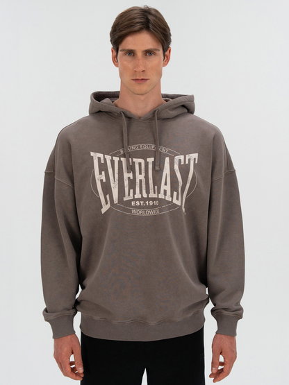 Everlast Authentic Boxing Oversize Koyu Vizon Erkek Kapüşonlu Sweatshirt