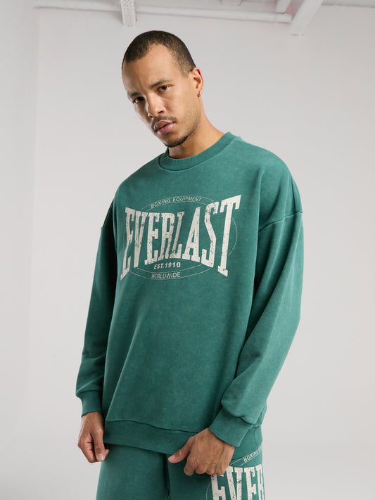 Everlast Authentic Boxing Oversize Koyu Yeşil Erkek Sweatshirt