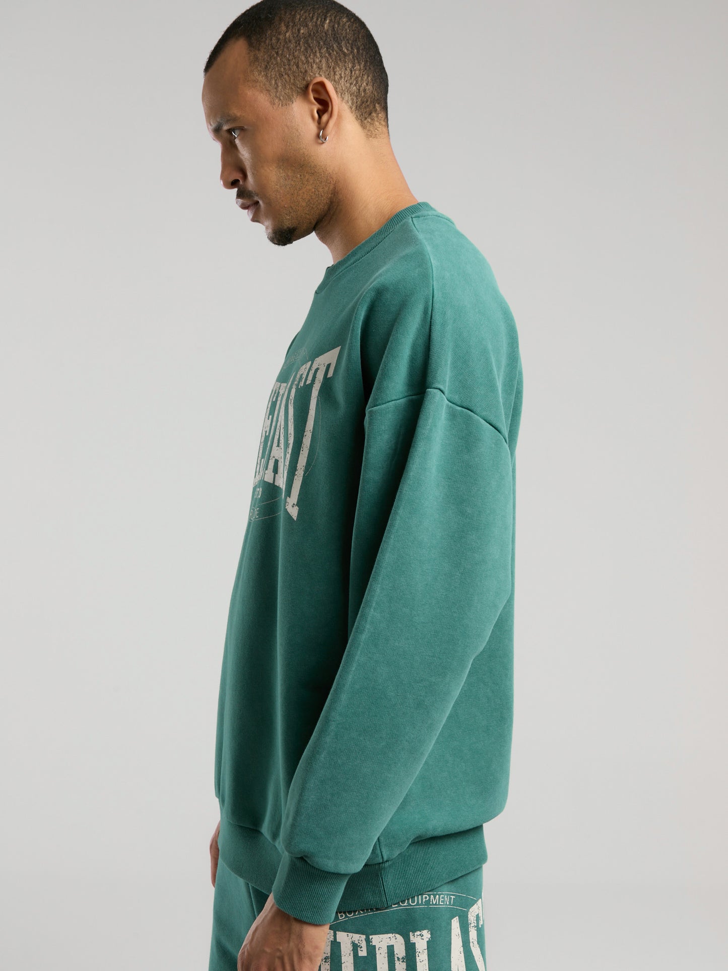 Everlast Authentic Boxing Oversize Koyu Yeşil Erkek Sweatshirt