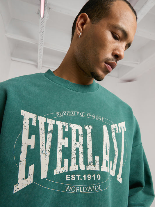 Everlast Authentic Boxing Oversize Koyu Yeşil Erkek Sweatshirt