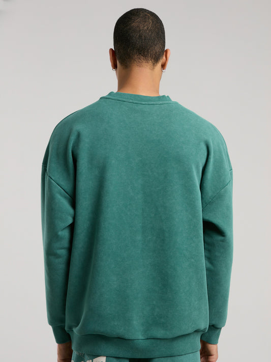 Everlast Authentic Boxing Oversize Koyu Yeşil Erkek Sweatshirt