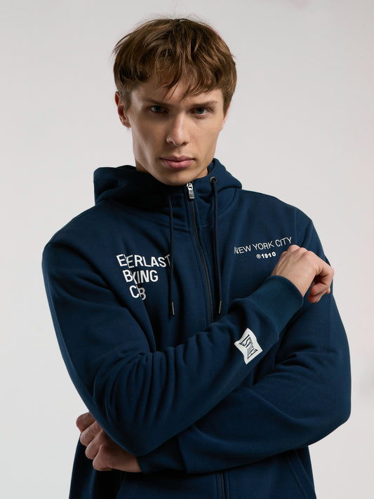 Everlast Boxing Club Regular Lacivert Erkek Full Zip Kapüşonlu Sweatshirt