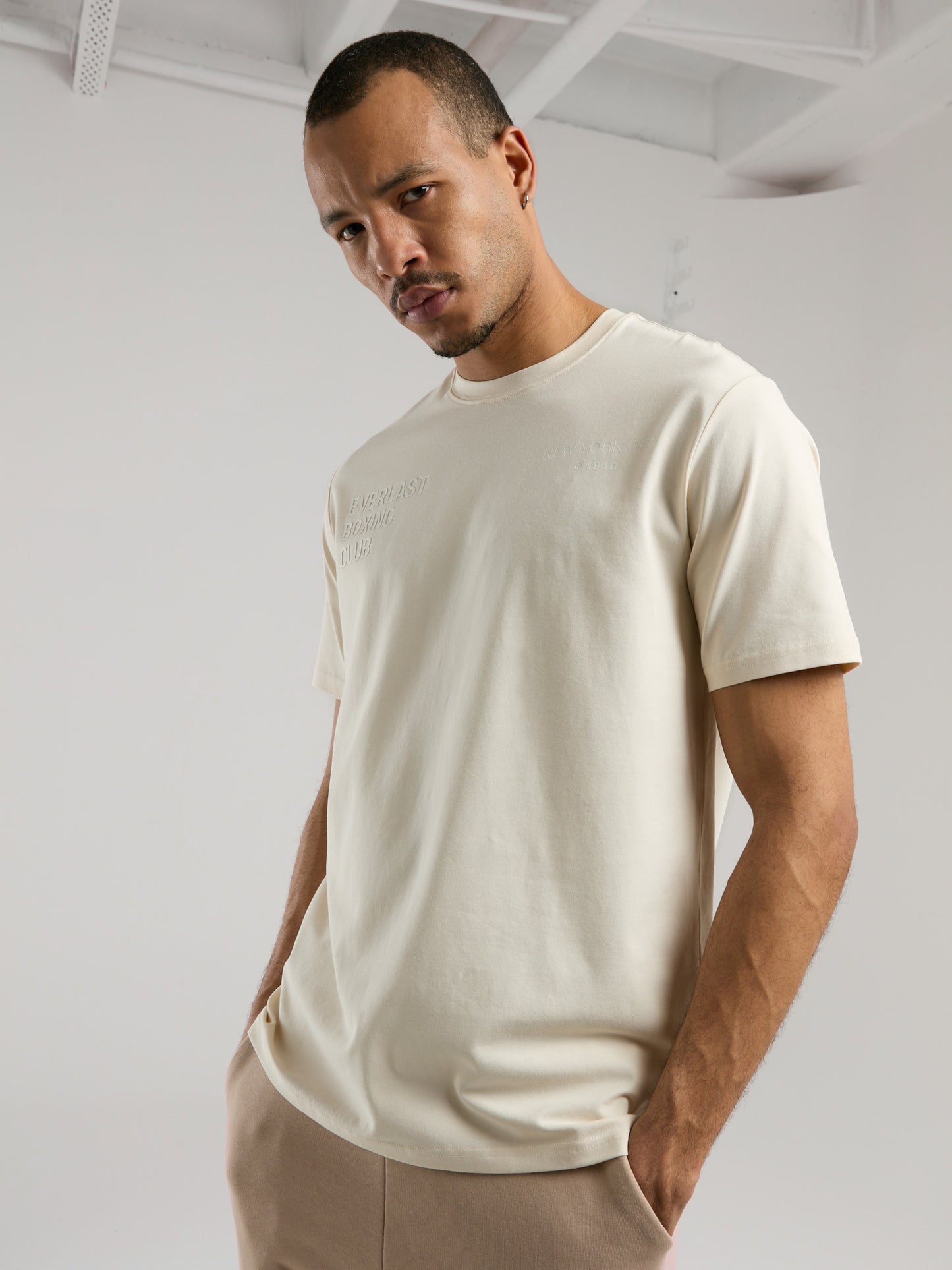 Everlast Boxing Club Bej Erkek Tişört