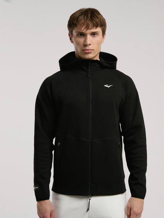 Everlast Champions Collection Siyah Erkek Yüksek Yaka Full Zip Kapüşonlu Sweatshirt