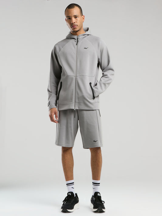 Everlast Champions Collection Gri Erkek Yüksek Yaka Full Zip Kapüşonlu Sweatshirt