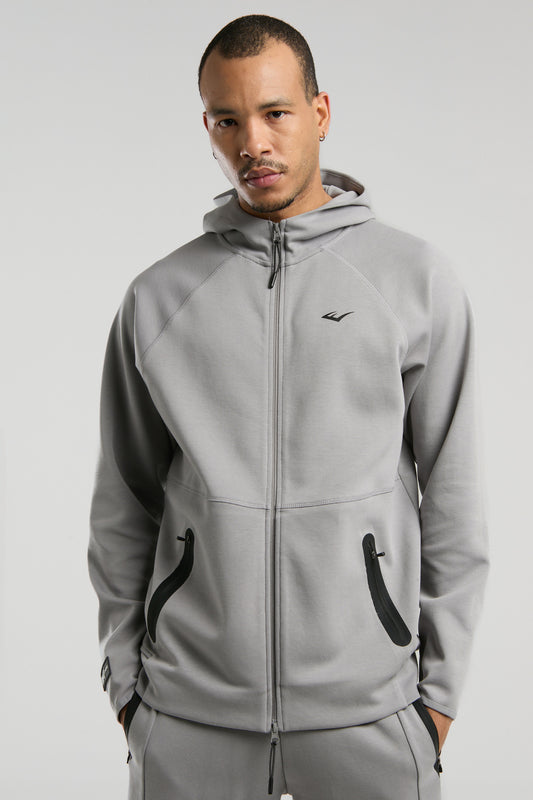Everlast Champions Collection Gri Erkek Yüksek Yaka Full Zip Kapüşonlu Sweatshirt