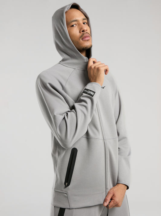 Everlast Champions Collection Gri Erkek Yüksek Yaka Full Zip Kapüşonlu Sweatshirt