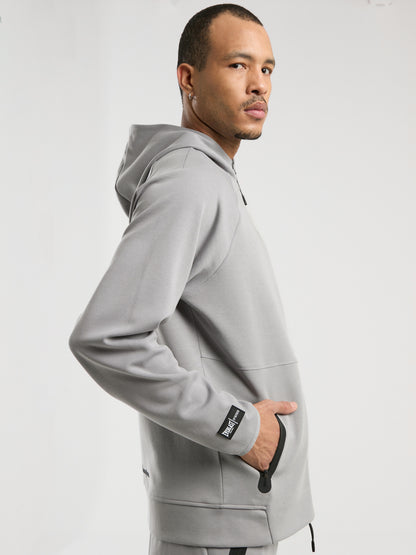 Everlast Champions Collection Gri Erkek Yüksek Yaka Full Zip Kapüşonlu Sweatshirt