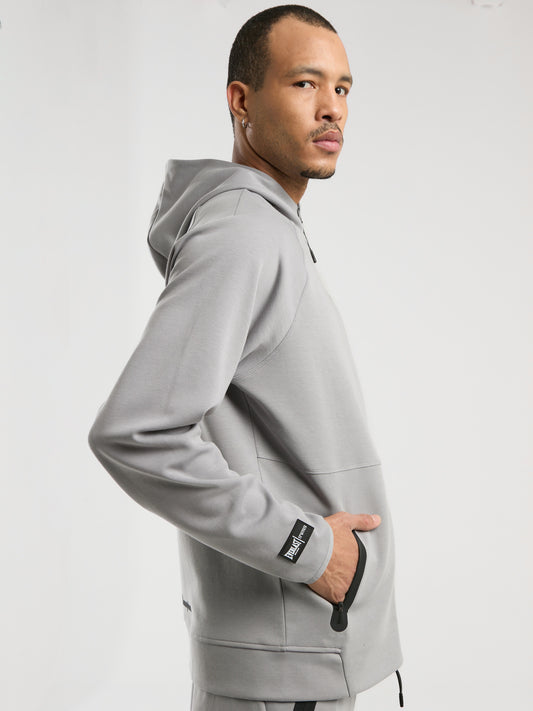 Everlast Champions Collection Gri Erkek Yüksek Yaka Full Zip Kapüşonlu Sweatshirt