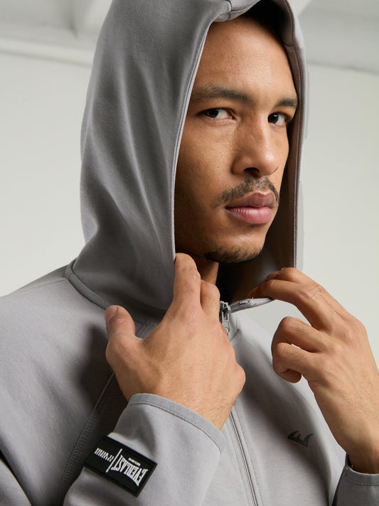 Everlast Champions Collection Gri Erkek Yüksek Yaka Full Zip Kapüşonlu Sweatshirt