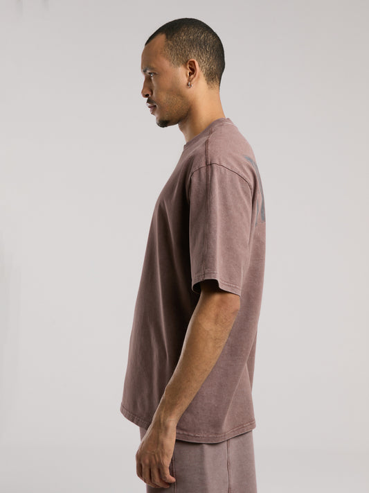Everlast Bronx 1910 Oversize Yıkamalı Kahverengi Erkek Tişört