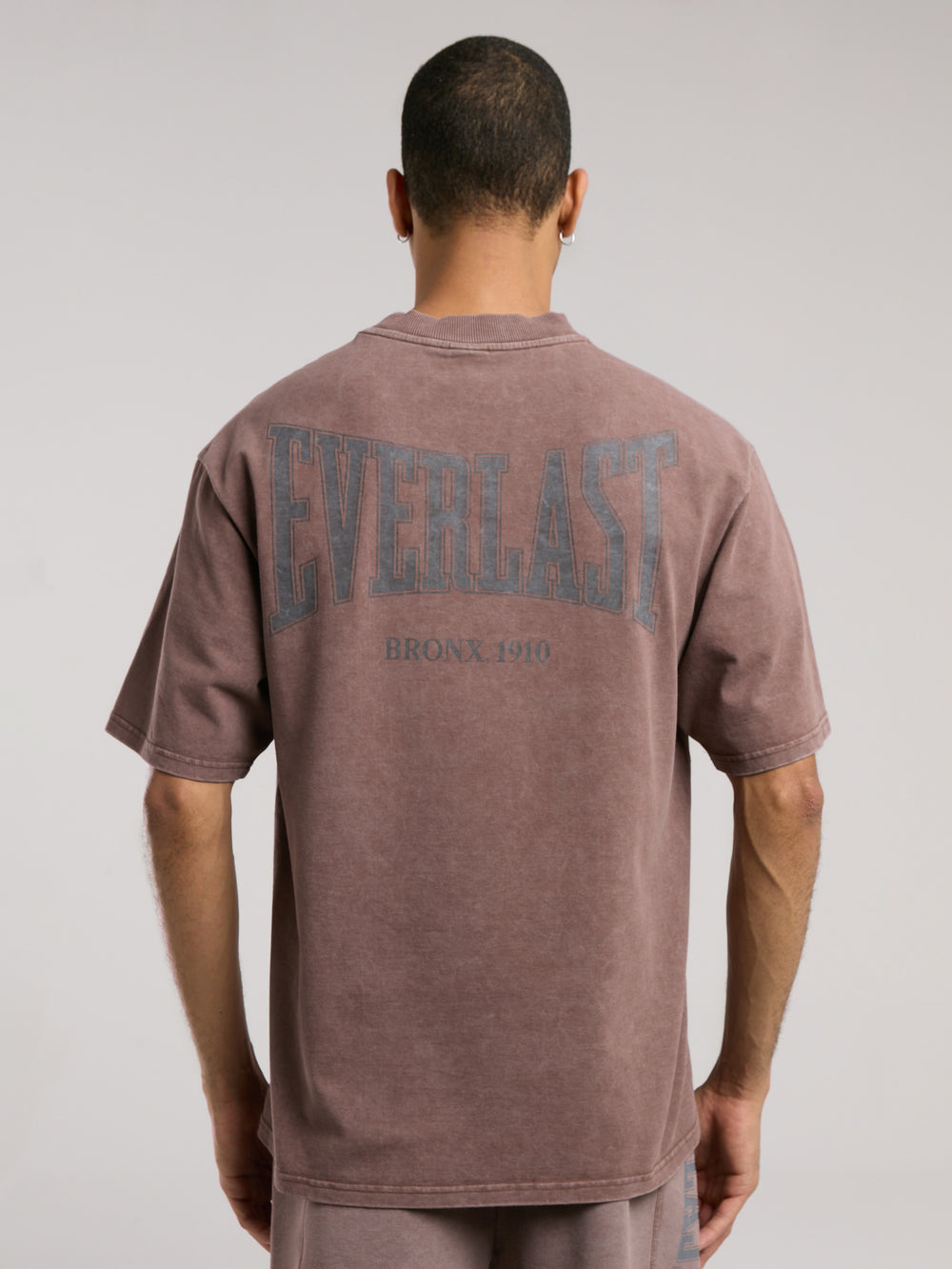 Everlast Bronx 1910 Oversize Yıkamalı Kahverengi Erkek Tişört