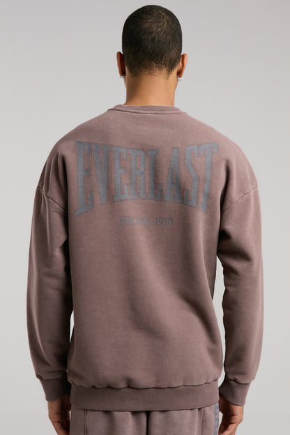 Everlast Bronx 1910 Yıkamalı Kahverengi Erkek Sweatshirt