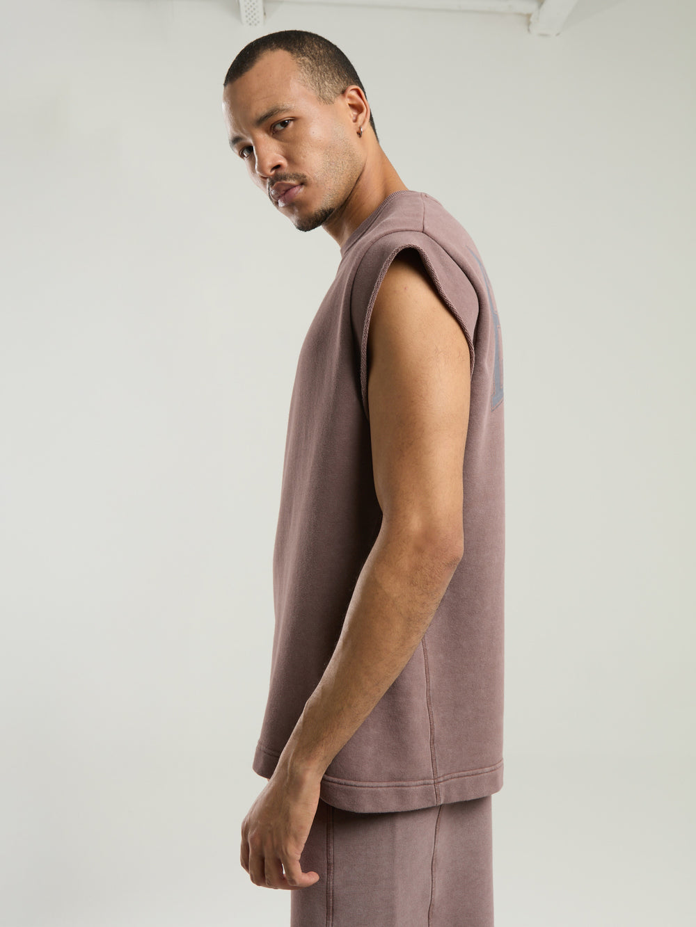 Everlast Bronx 1910 Oversize Yıkamalı Kahverengi Erkek Kolsuz Sweatshirt