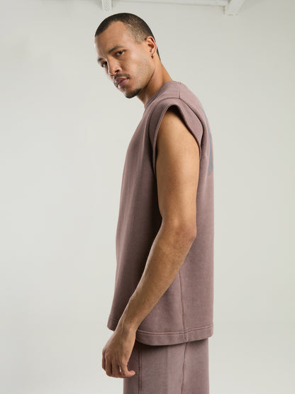 Everlast Bronx 1910 Oversize Yıkamalı Kahverengi Erkek Kolsuz Sweatshirt