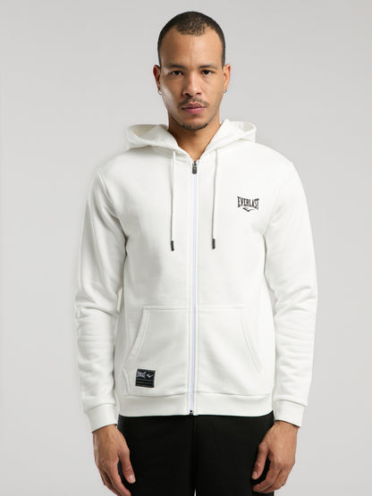 Ever Essentials Regular Beyaz Erkek Kapüşonlu Full Zip Sweatshirt