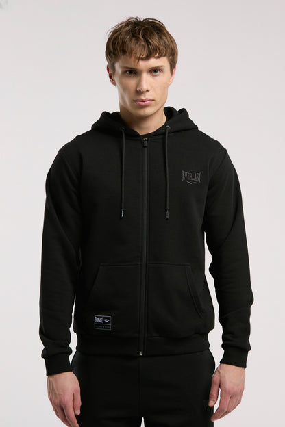 Ever Essentials Regular Siyah Erkek Kapüşonlu Full Zip Sweatshirt