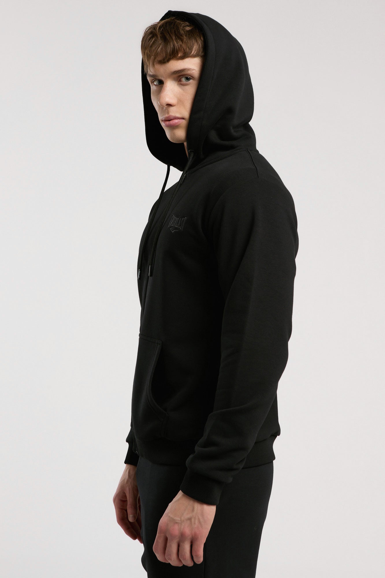 Ever Essentials Regular Siyah Erkek Kapüşonlu Full Zip Sweatshirt
