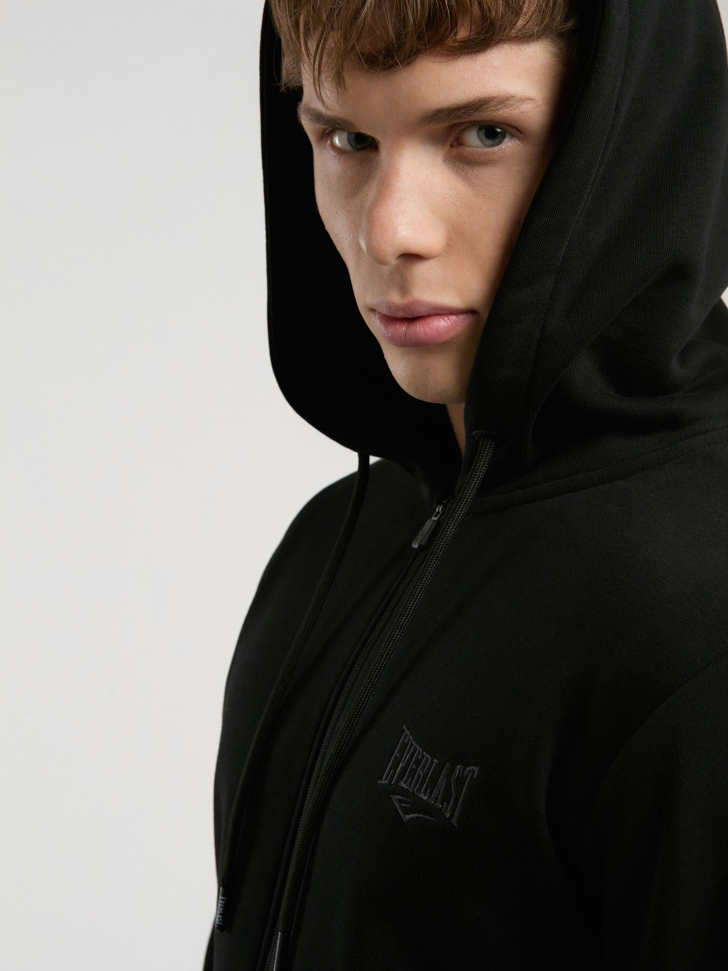 Ever Essentials Regular Siyah Erkek Kapüşonlu Full Zip Sweatshirt