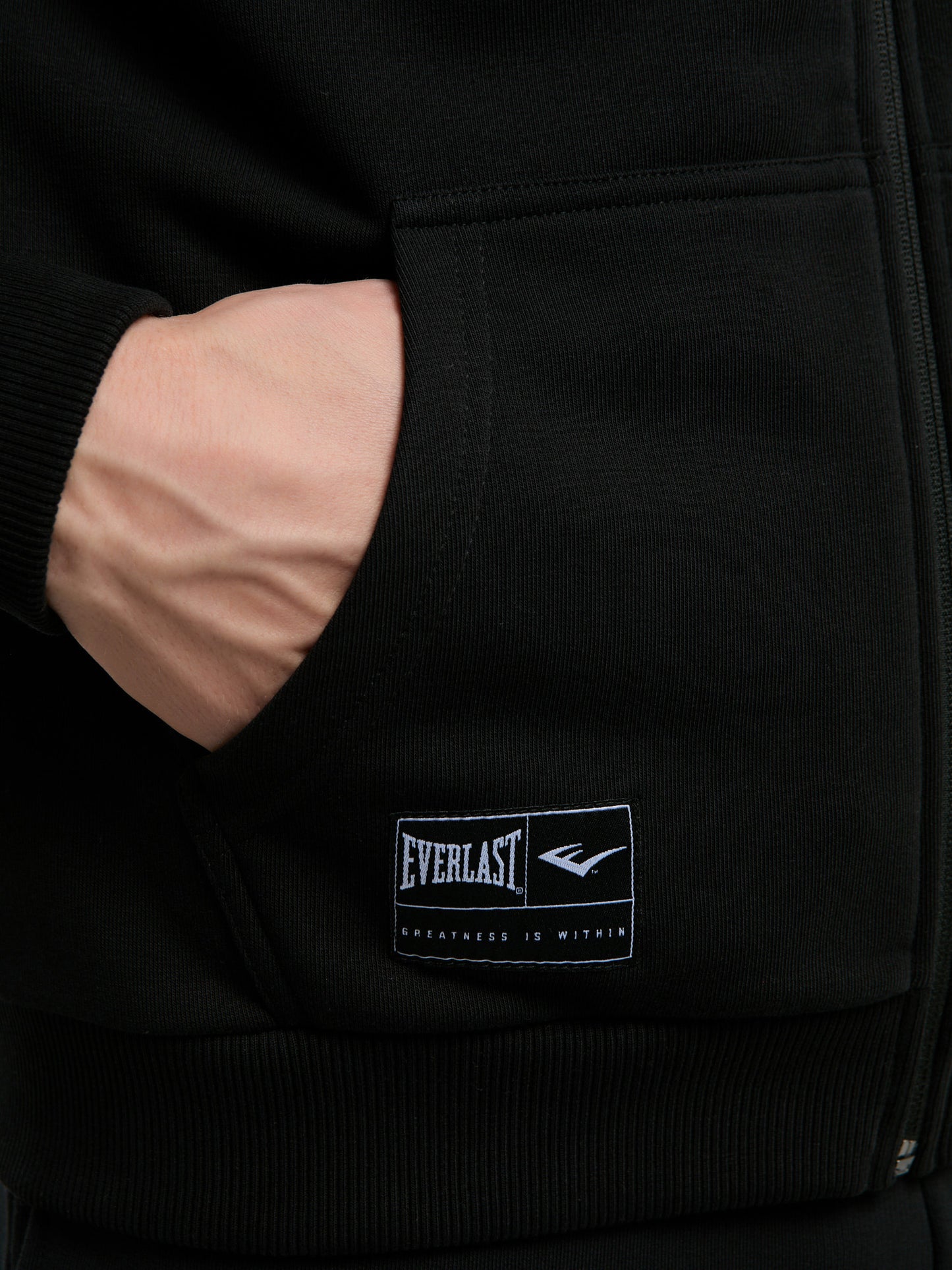 Ever Essentials Regular Siyah Erkek Kapüşonlu Full Zip Sweatshirt