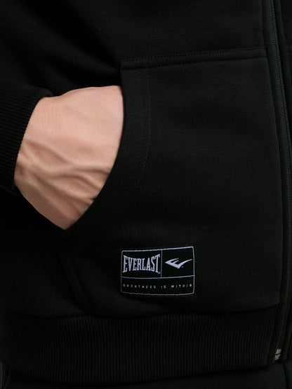 Ever Essentials Regular Siyah Erkek Kapüşonlu Full Zip Sweatshirt