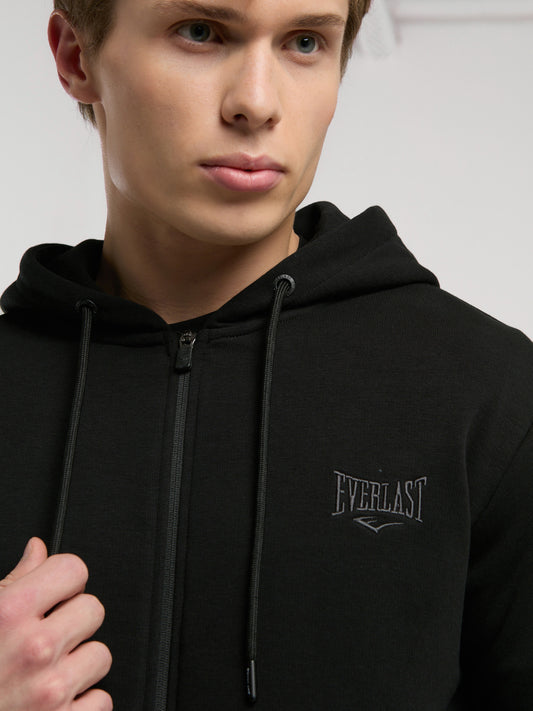 Ever Essentials Regular Siyah Erkek Kapüşonlu Full Zip Sweatshirt