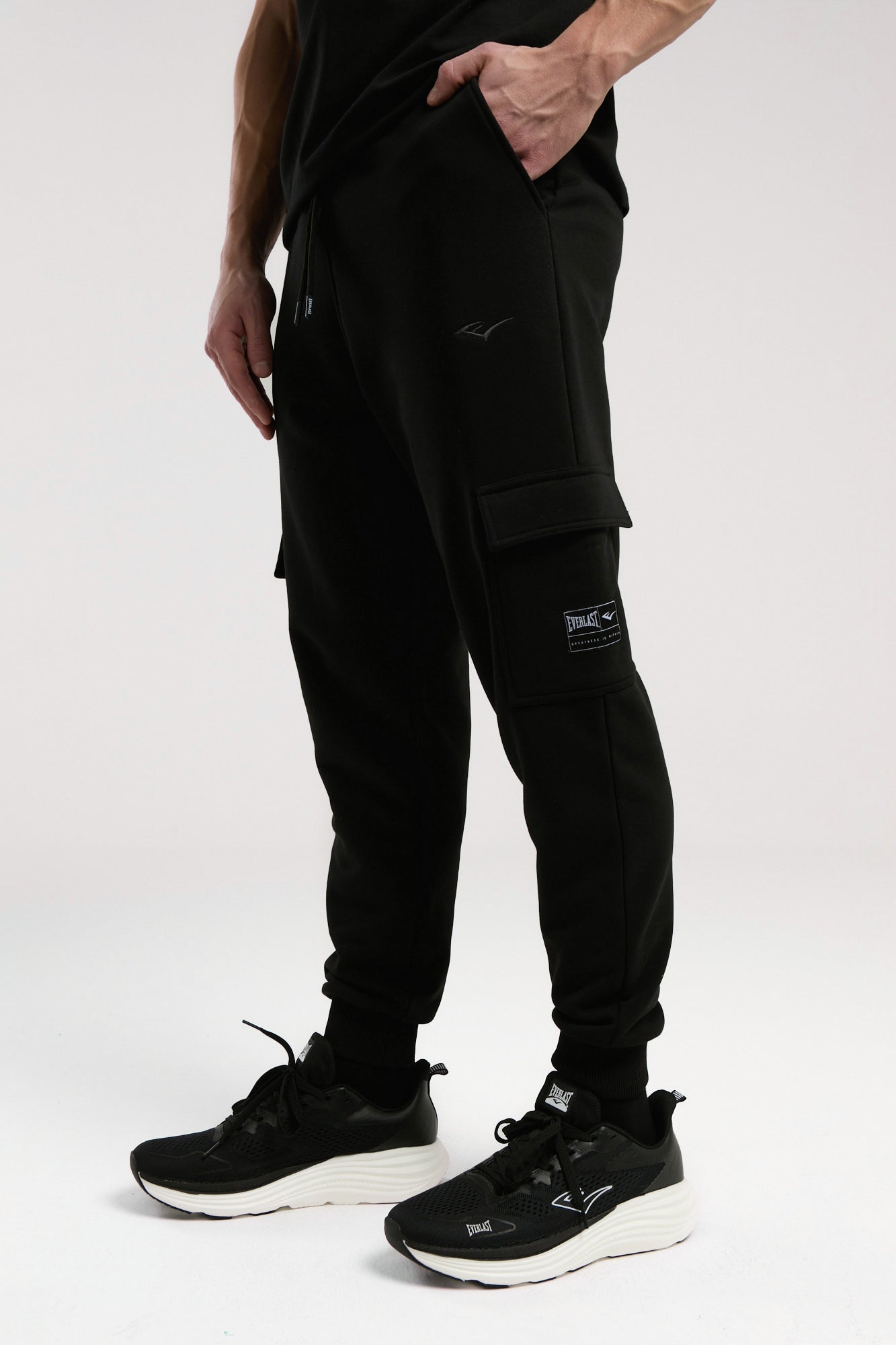 Ever Essentials Regular Siyah Erkek Kargo Cepli Jogger