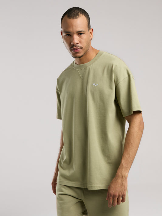 Ever Classics Oversize Arkası Baskılı  Yeşil Erkek Tişört