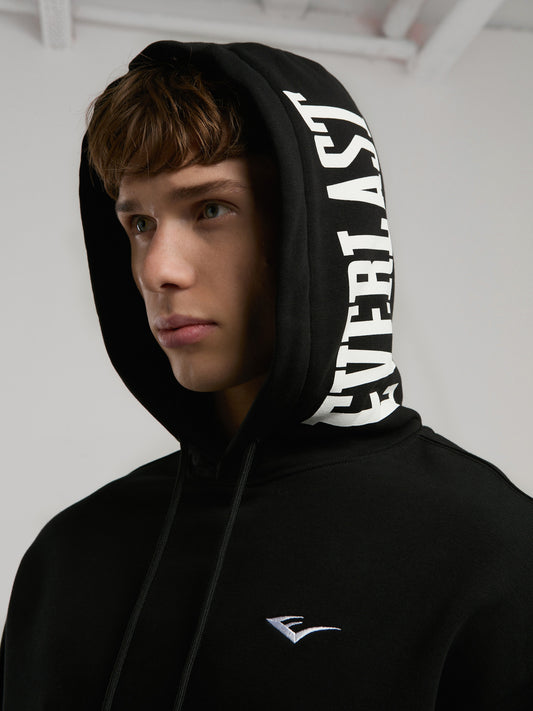 Ever Classics Comfort Siyah Kapüşon Baskılı Erkek Sweatshirt