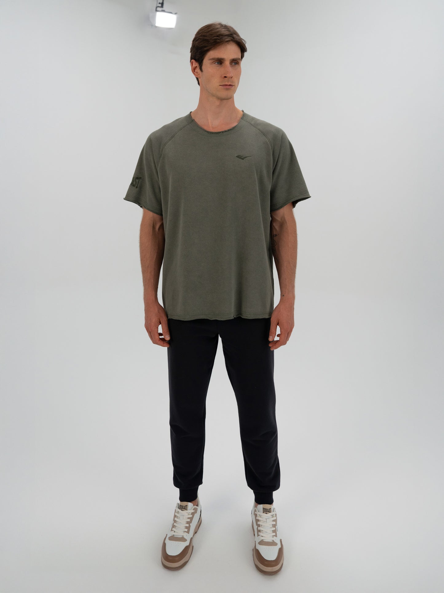 Everlast Ny Street Oversize Geniş Yaka Haki Erkek Tişört