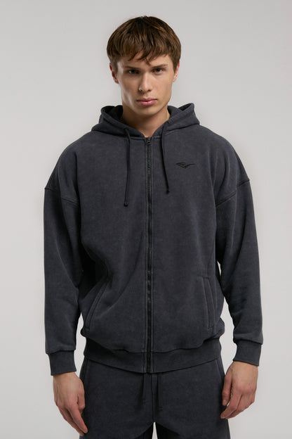 Everlast Ny Street Füme Kapüşonlu Erkek Full Zip Sweatshirt