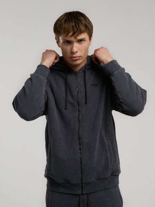 Everlast Ny Street Füme Kapüşonlu Erkek Full Zip Sweatshirt